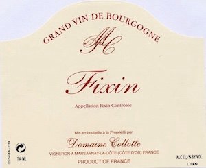 Bottle of Collotte Domaine Collotte Fixin les Champstions 2019