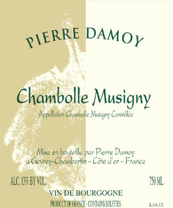 Bottle of Damoy Domaine Pierre Damoy Chambolle Musigny 2018