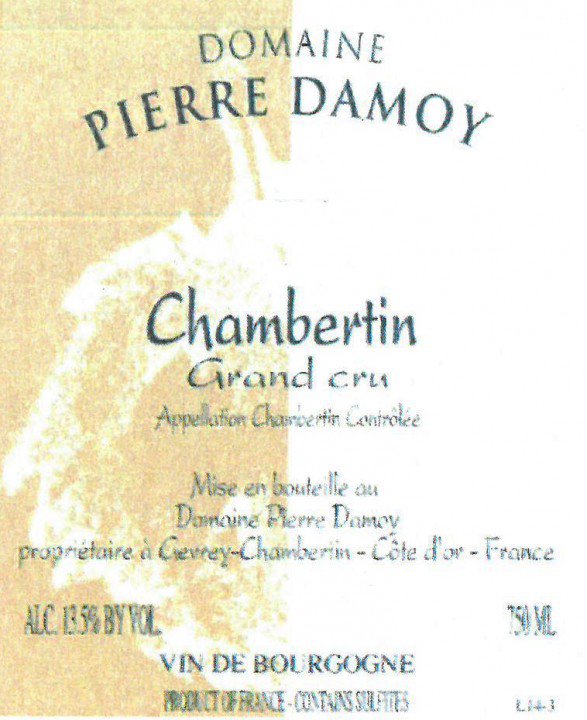 Bottle of Damoy Domaine Pierre Damoy Chapelle Chambertin Grand Cru 2015