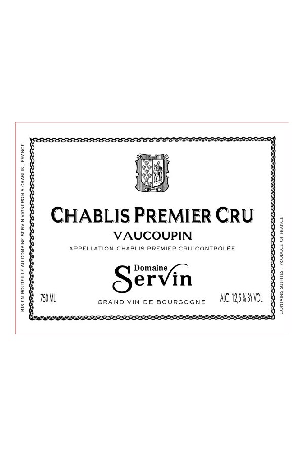 Bottle of Domaine Servin Chablis 1er Cru Vaucoupin 2020