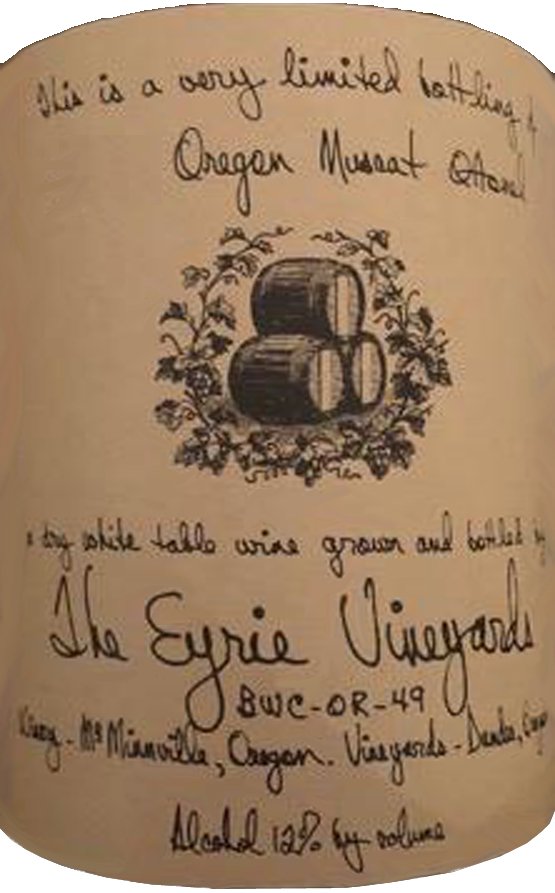 Bottle of Eyrie Vineyards Muscat Ottonel 2015