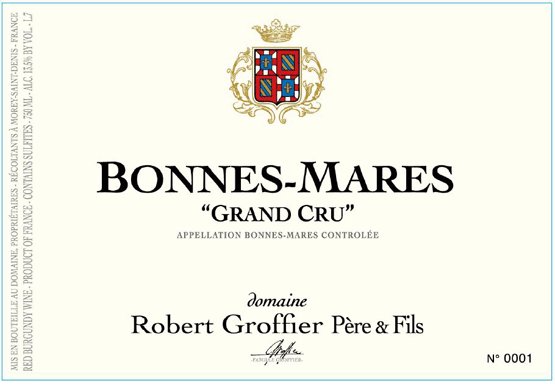 Bottle of Groffier Domaine Robert Groffier Bonnes Mares Grand Cru 2020