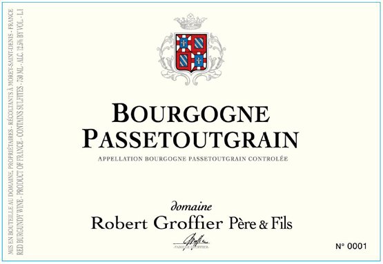 Bottle of Groffier Domaine Robert Groffier Bourgogne Passetoutgrain 2020