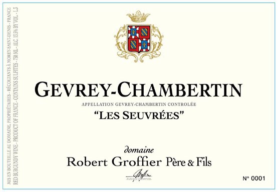 Bottle of Groffier Domaine Robert Groffier Gevrey Chambertin les Seuvrees 2022