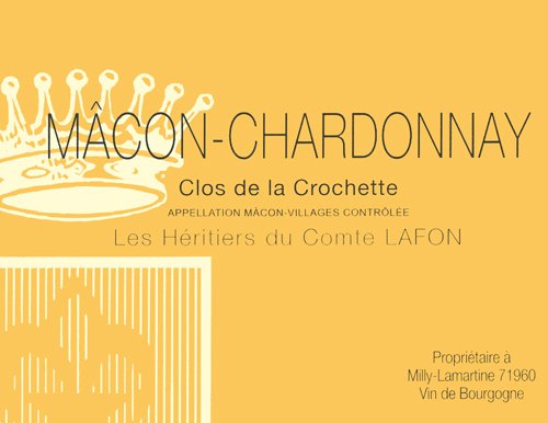 Bottle of Heritiers Comte Lafon Macon Chardonnay Clos de la Crochette 2024