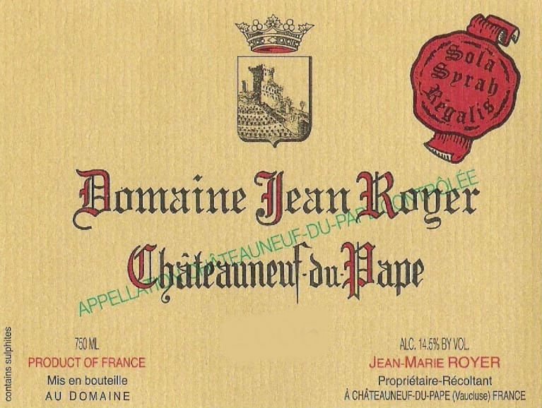 Bottle of Jean Royer Domaine Jean Royer Chateauneuf du Pape Sables de la Crau 2020