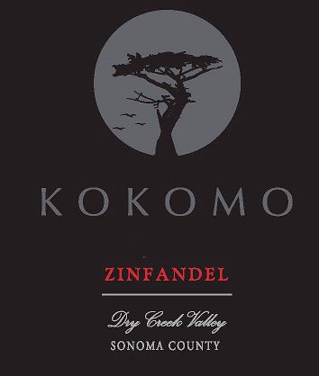Bottle of Kokomo Winery Zinfandel Dry Creek Valley 2022