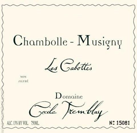 Bottle of Tremblay Domaine Cecile Tremblay Chambolle Musigny 1er Cru les Feusellottes 2017